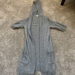 Banana Republic Gray Hooded Cardigan